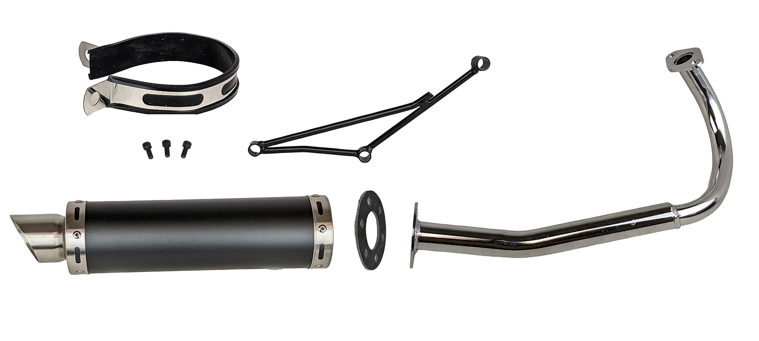 Redcap High Performance Exhaust System Muffler For Gy6 50Cc Scooter Moped Taotao Jonway Kymco 139Qmb (Black)