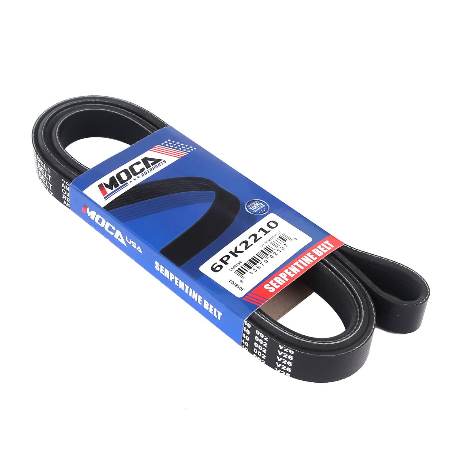 MOCA 6PK2210 EPDM Serpentine Belt Compatible with 13-15 Mercedes-Benz C350 3.5L & 12-16 Mercedes-Benz E350 3.5L & 12-16 Mercedes
