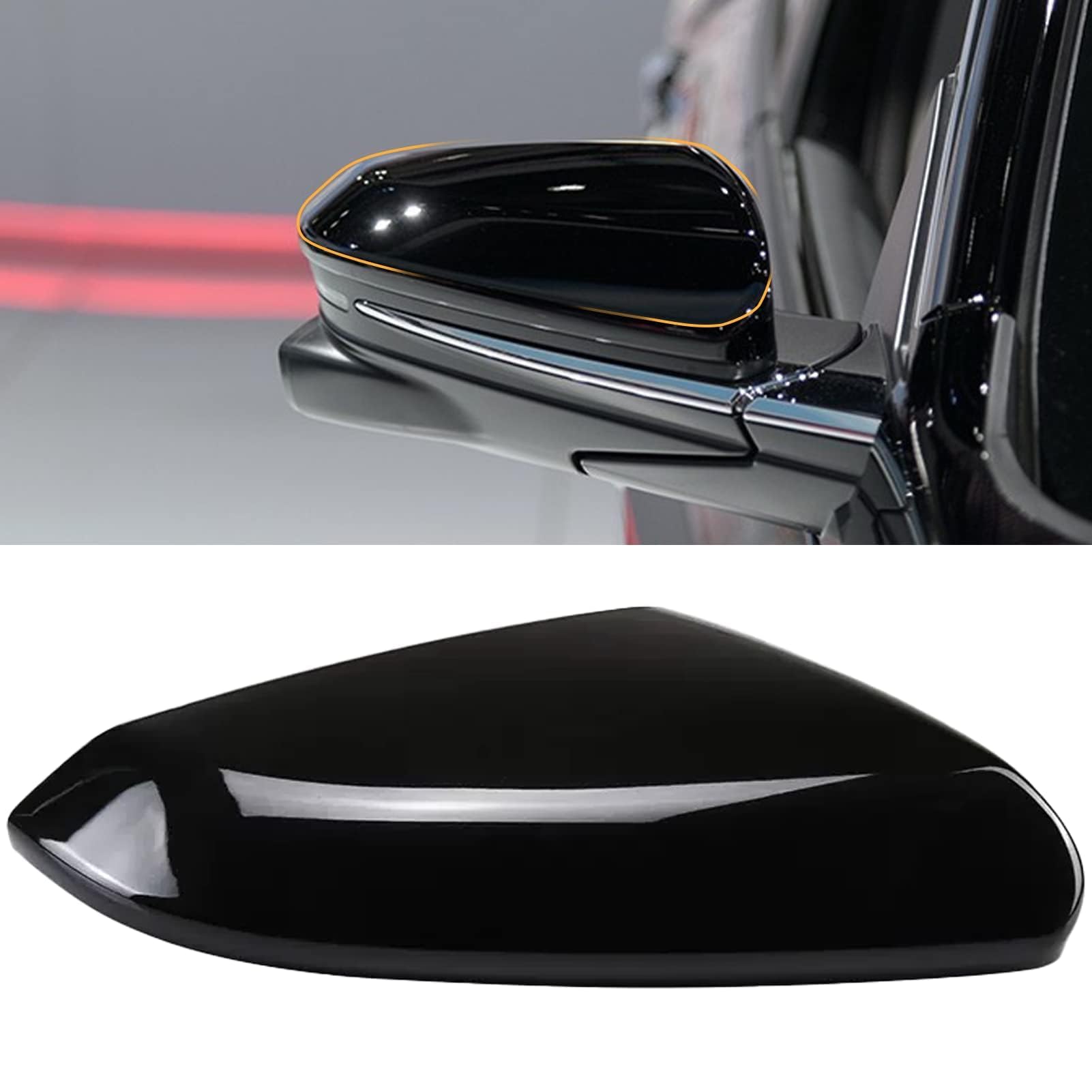 Moonlinks Compatible With 2016-2021 Honda Civic Passenger Side Mirror Cover,Glossy Black For 10Th Gen Civic,2019-2022 Insight,Rh