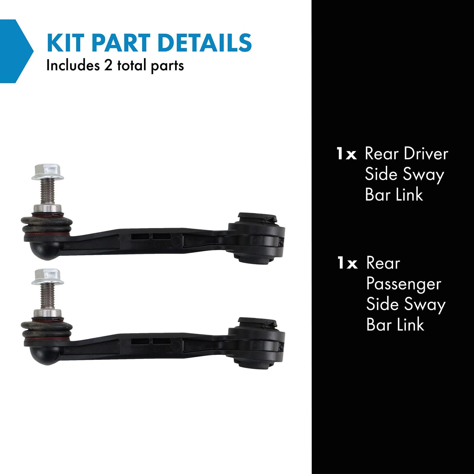Trq Rear Sway Bar Stabilizer Link Set Compatible With 2018-2021 Bmw X3 2019-2021 X4