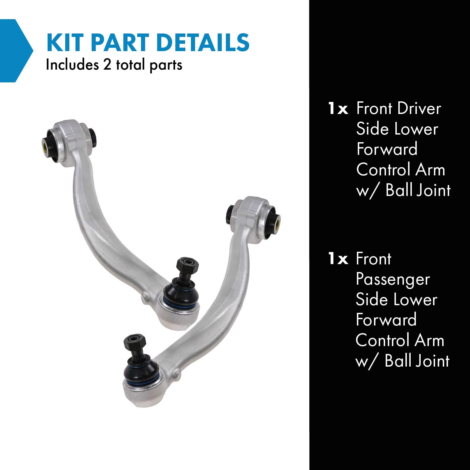Trq Front Lower Control Arm With Ball Joint Set Compatible With 08-17 Mercedes-Benz