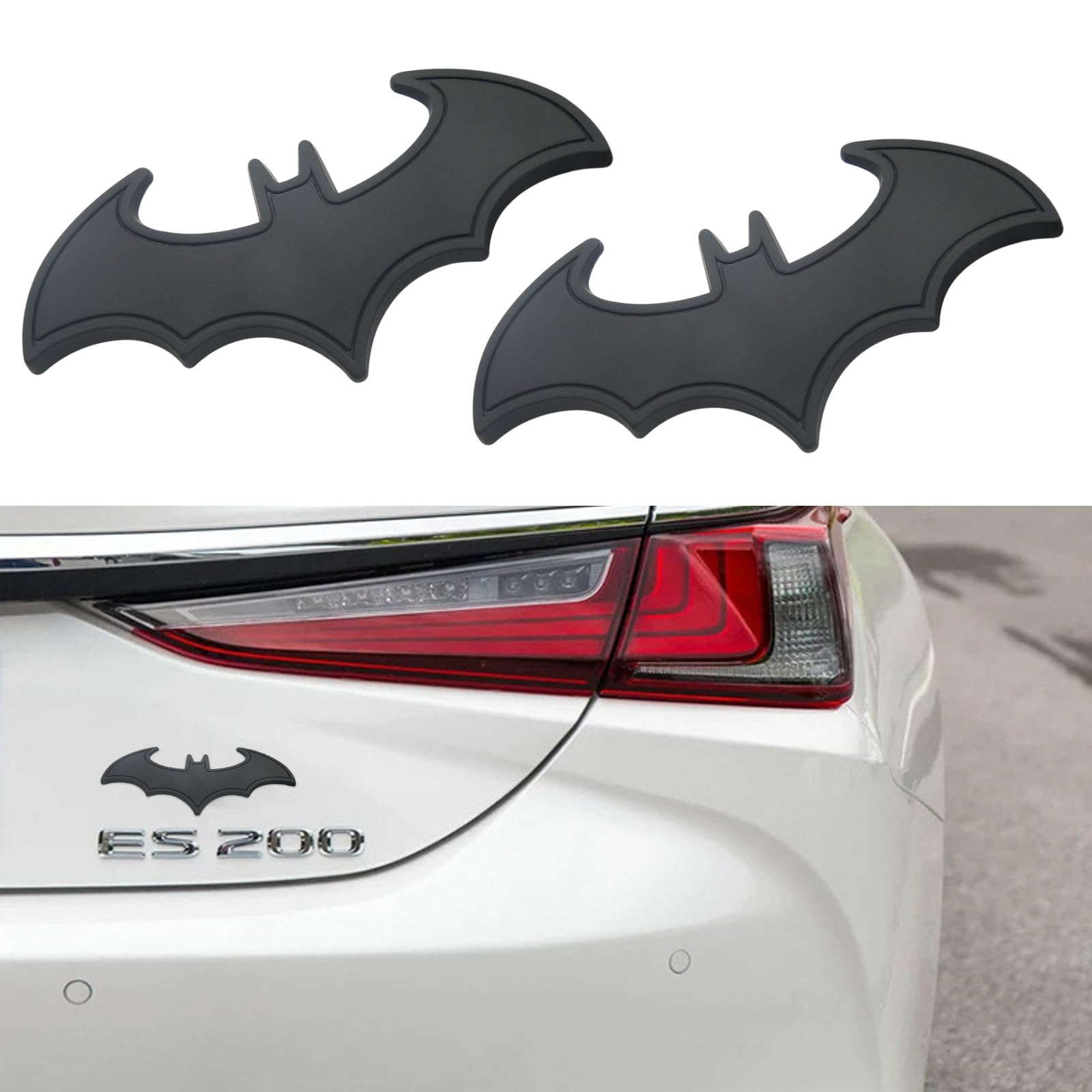 Pincuttee 2PC 3D Metal Sticker for Car,Bat Sticker for Car, Car Emblem Stickers,Car Exterior Decal and Sticker,Bumper Sticker fo