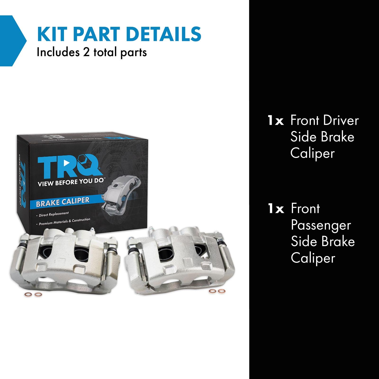 Trq Front Brake Caliper Set Compatible With 2008-2009 Buick Lacrosse 2006-2011 Lucerne Cadillac Dts 2014-2016 Chevrolet Impala L