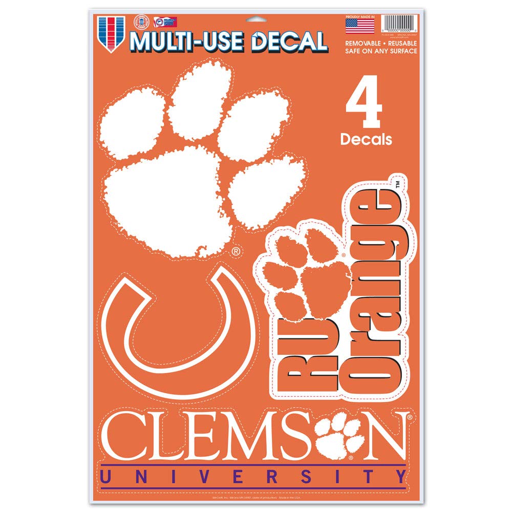 Wincraft NCAA Clemson University WCR62746014 Multi-Use Decal, 11' x 17'