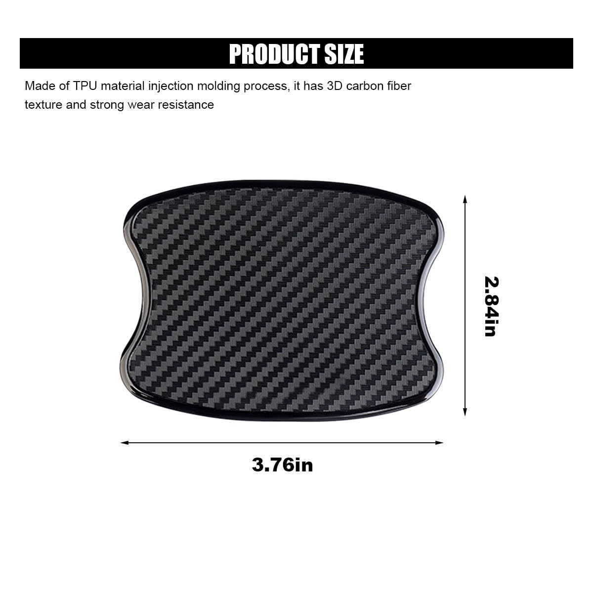 4Pcs Car Door Handle Cup Scratch Protectors, Tpu Carbon Fiber Door Bowl 3D Traceless Sticker, Car Door Handle Paint Cover Guard