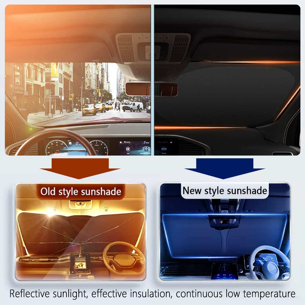 Sunshade for Car Windshield,240T Thickened Windshield Sun Shade for Blocking 99% Sunlight & Heat,Summer Car Essentials Sun Cover