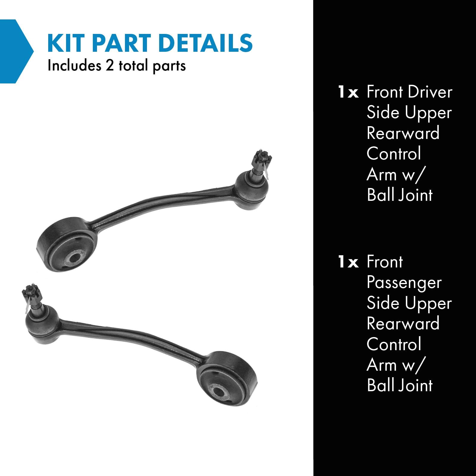 Trq Front Upper Control Arm With Ball Joint Set Compatible With 2011-2014 Hyundai Equus 2009-2014 Genesis 2010-2014 Genesis Coup