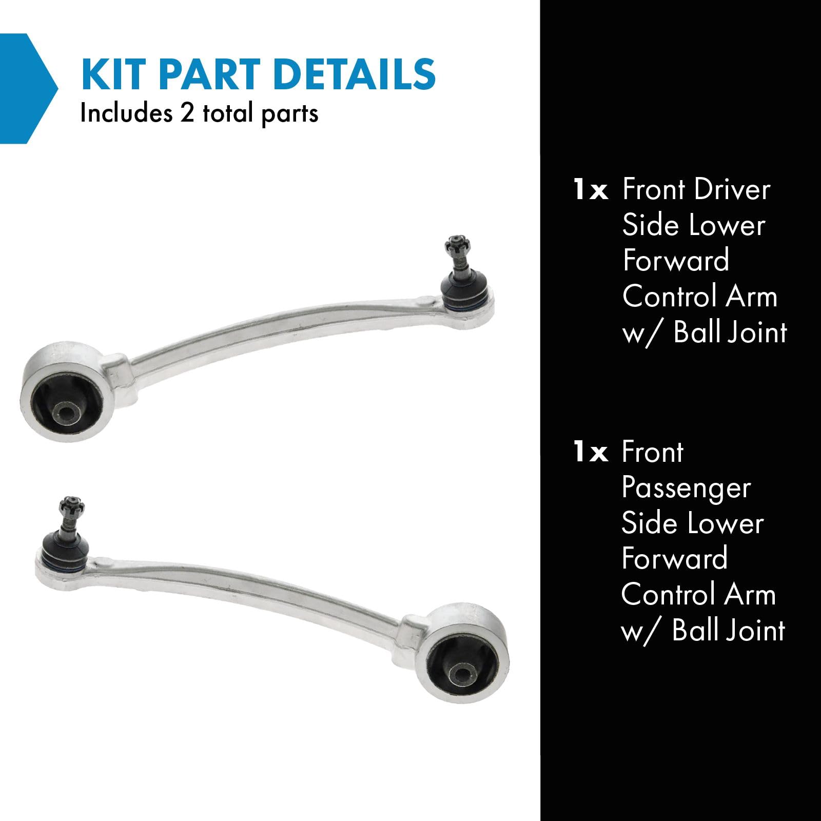Trq Front Lower Control Arm With Ball Joint Set Compatible With 2011-2014 Hyundai Equus 2009-2014 Genesis