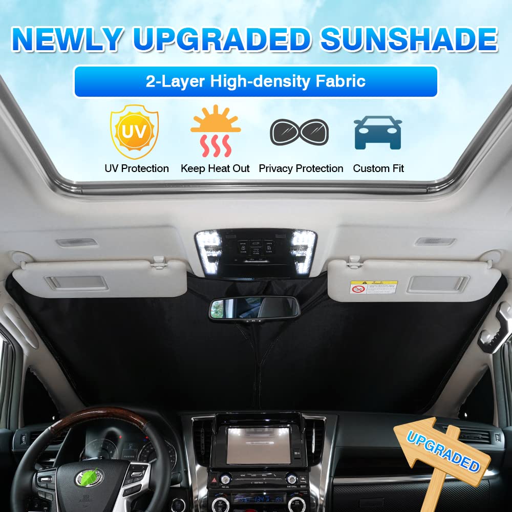 T Tgbros Windshield Sun Shade Custom Fit For 2019-2023 Santa Fe Accessories Foldable Sun Shield Reflective Polyester Sun Visor C