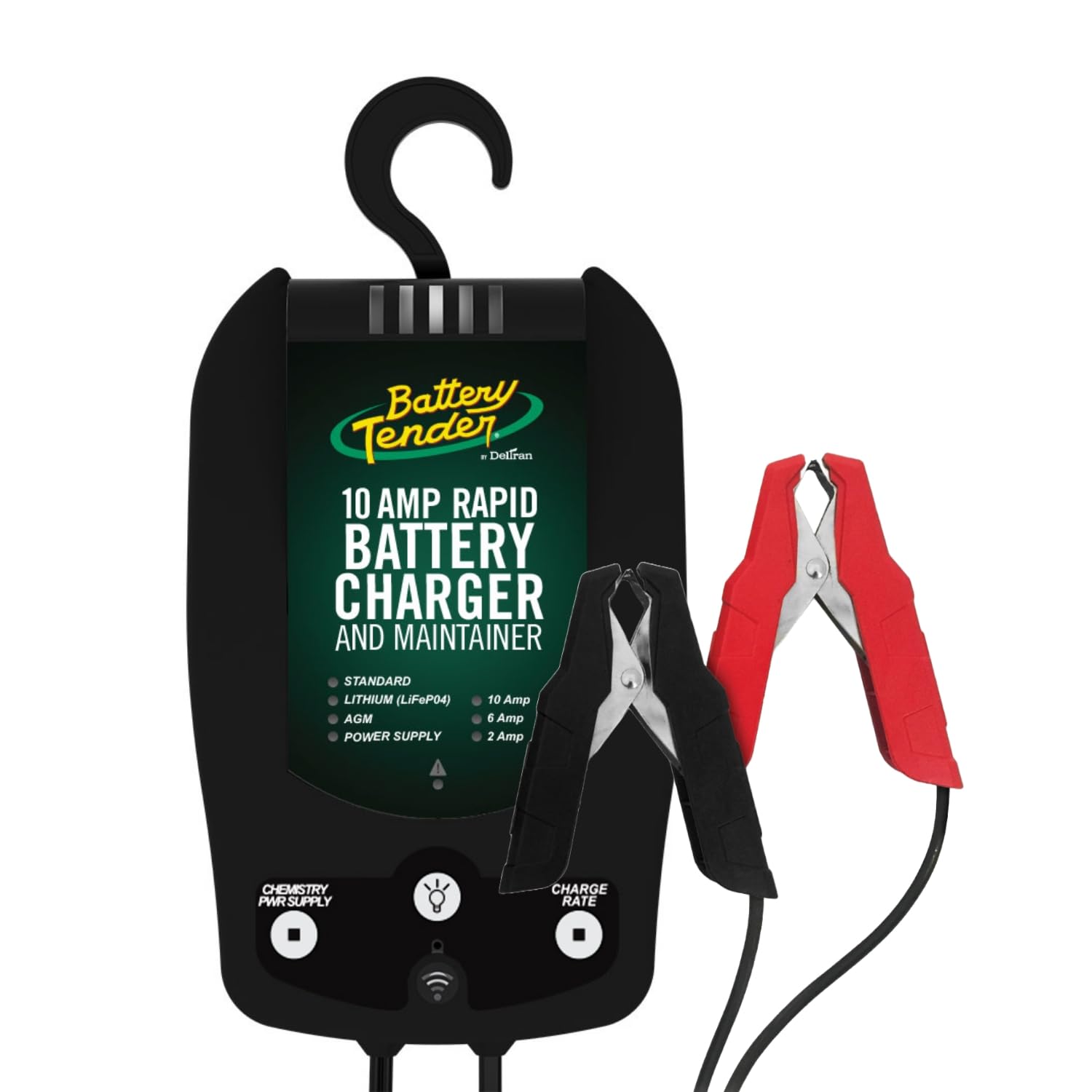 Battery Tender 10 Amp 12V Battery Charger And Maintainer - Automotive Switchable 10 Amp / 6 Amp / 2 Amp - Selectable Chemistry Standard Lithium Agm - Cars Suvs Trucks – 022-0229-Dl-Wh