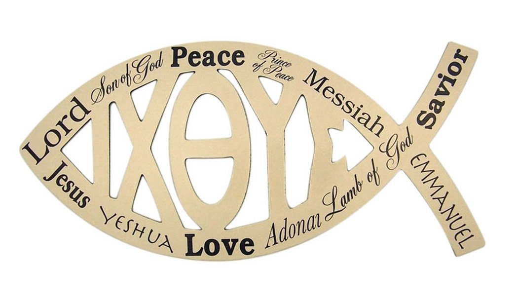 Religious Gifts Flexible Magnet Ichthus in Jesus Name Auto Decal, 7 3/4 Inch