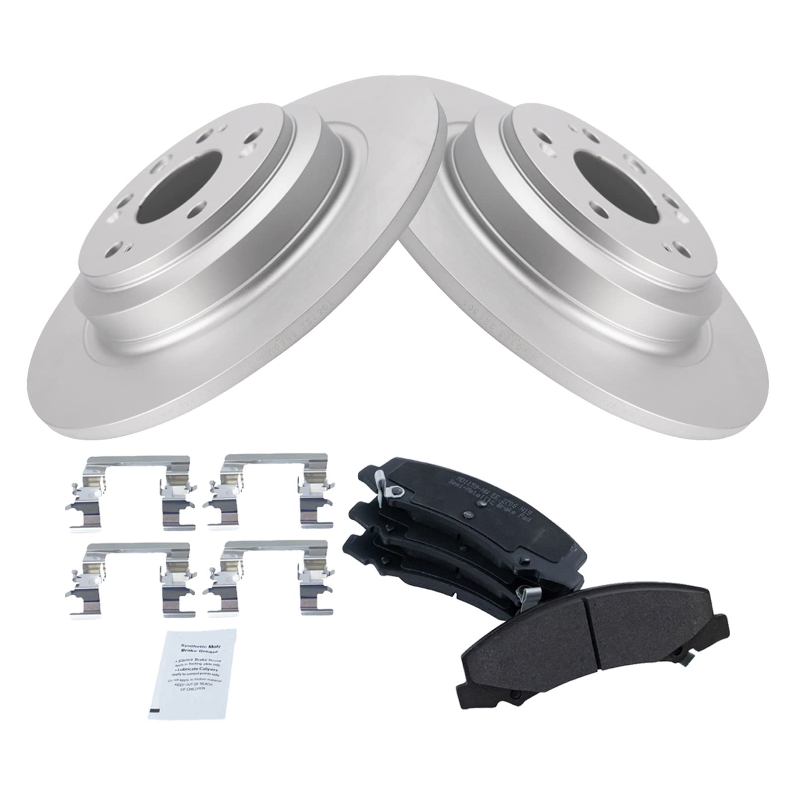 Trq Front Premium Posi Metallic Disc Brake Pad & Coated Rotor Set Compatible With Buick