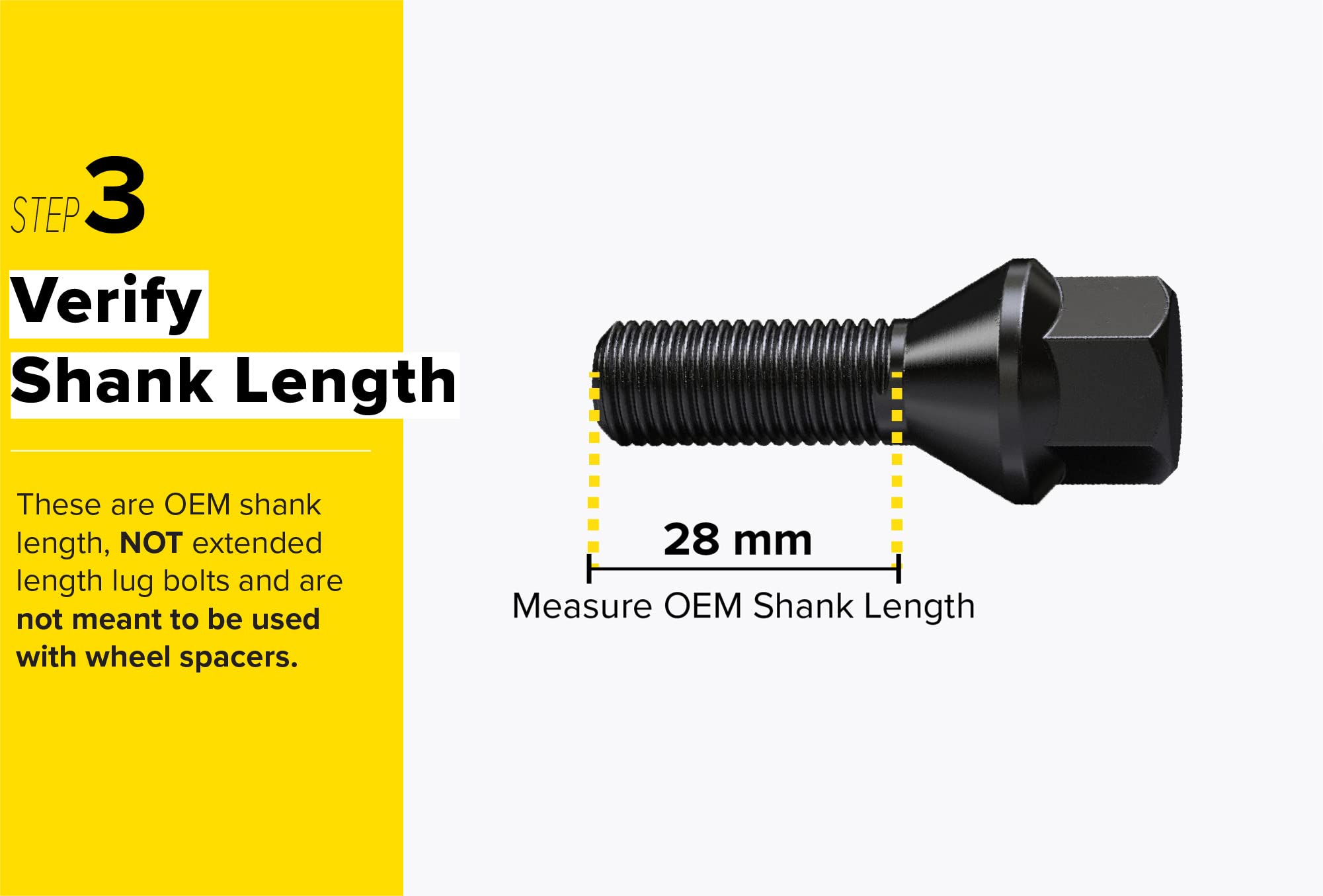 20pcs OEM Length Black Lug Bolts 14x1.5 (27mm Shank Length, Cone Conical Seat) Compatible with Audi TT A3 A4 S4 A5 S5 A6 S6 A7 S