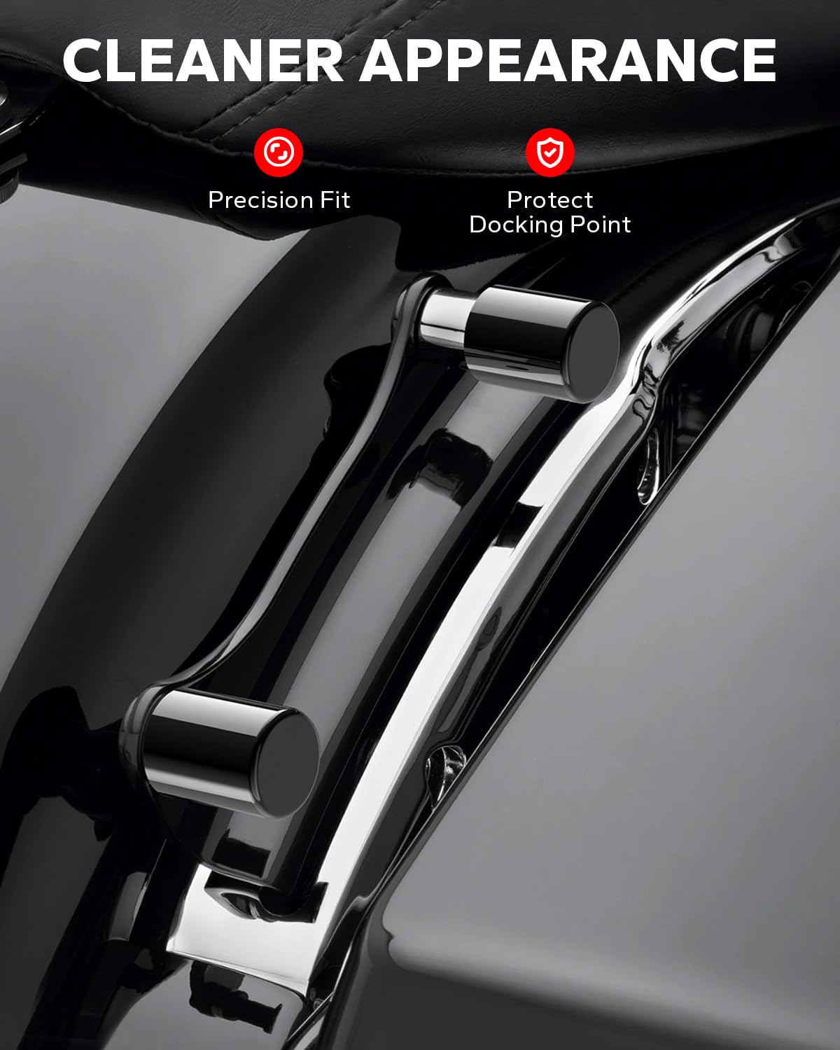 Amazicha 4 Pcs Black Docking Hardware Cover Kit Compatible With Harley Davidson Touring Electra Glide Road King Street Glide 2009-Later