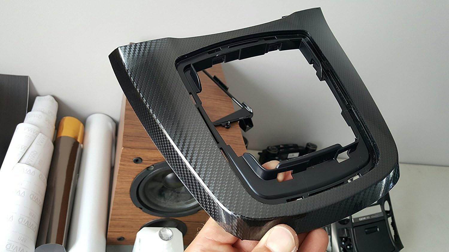 Vvivid Epoxy High Gloss Black Carbon Fiber Vinyl Automotive Car Wrap Film Diy Interior (3Ft X 5Ft)