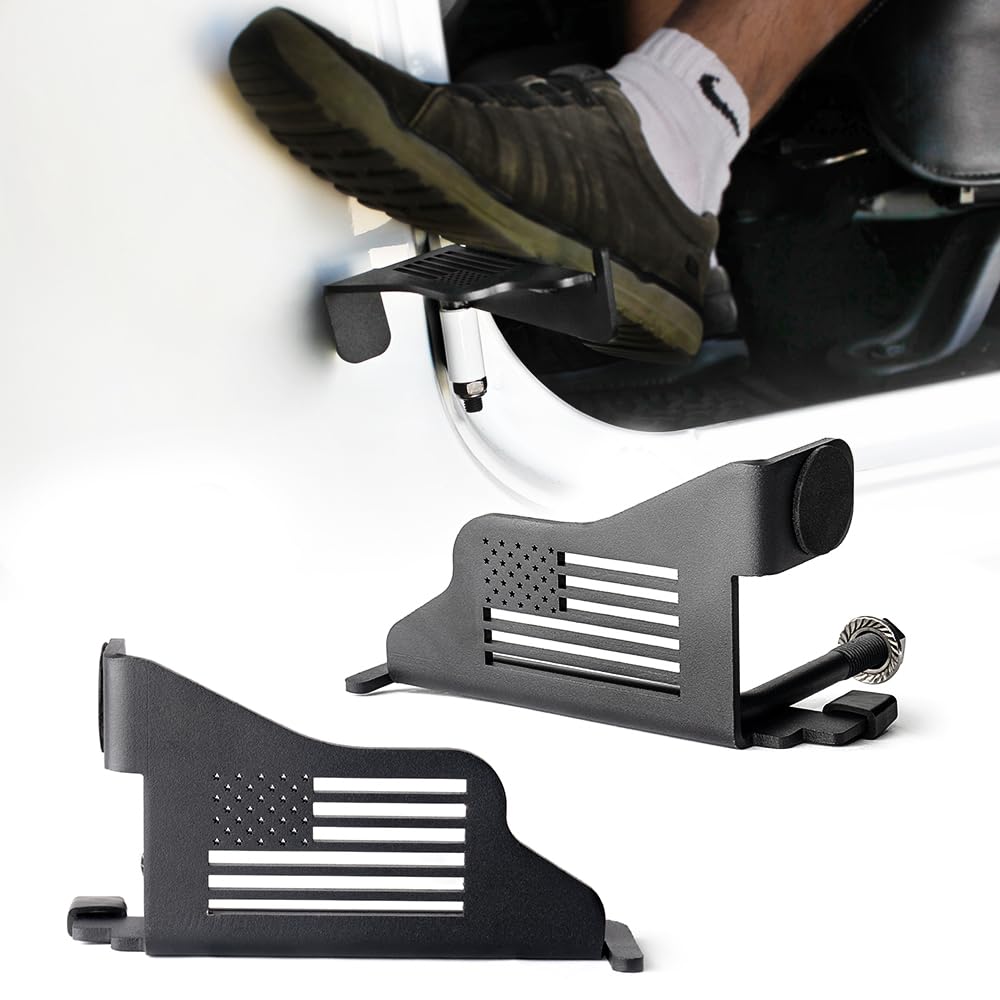 Xprite Wrangler Foot Pegs, Metal Steel '' Us Flag '' Exterior Door Hinge Mounted Front Rest Pedals Compatible With 2007-2018 Jee