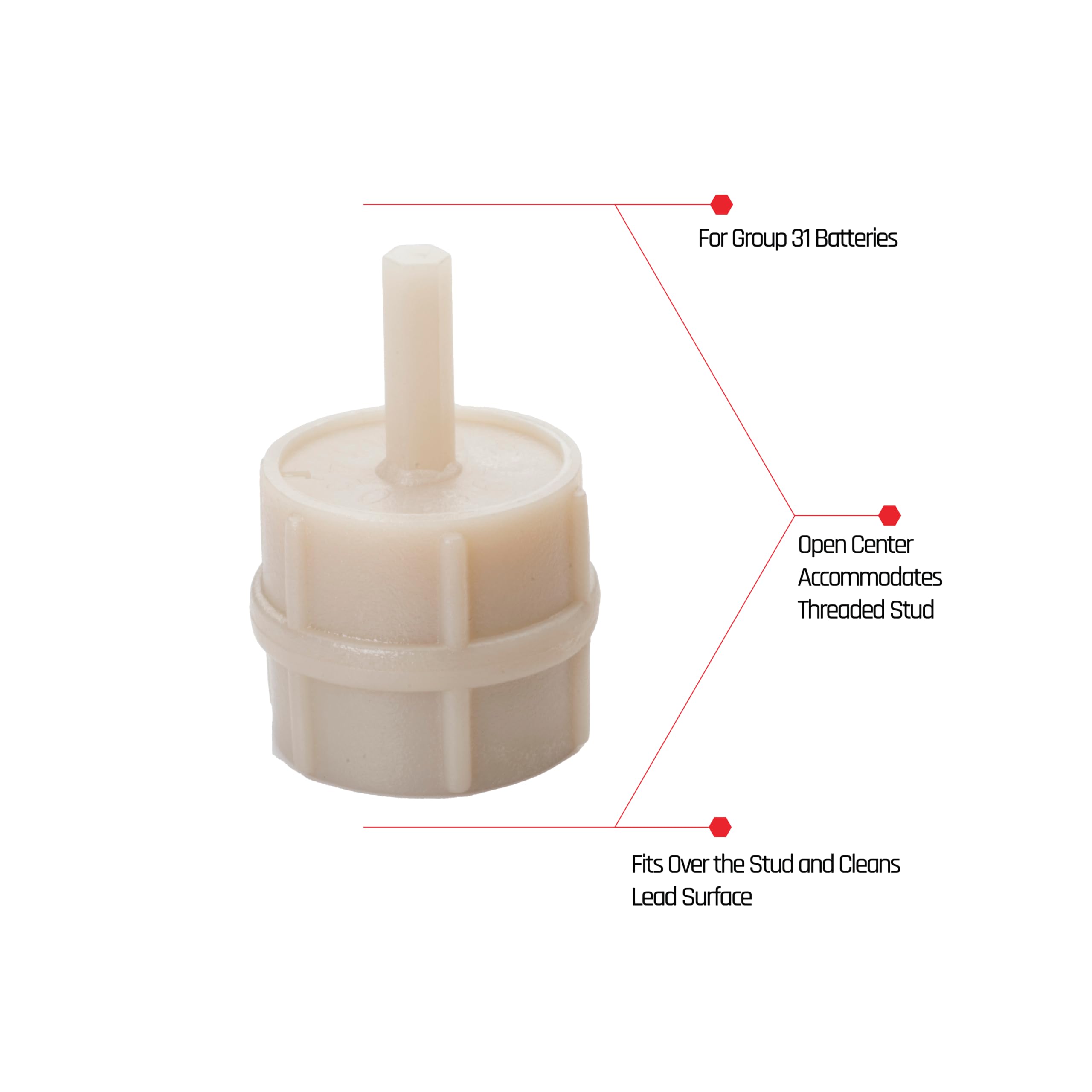 Ez Red 505Btsshqd Shaft Battery Term Cleaner, Steel