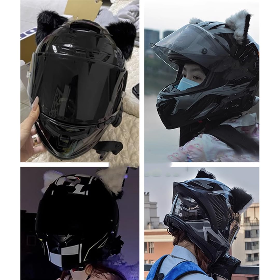 1 Pair Cute Cat Ears Helmet Decorations Helmet Accessories Plush Helmet Ears Helmet Horns Helmet Embellishments Style 14