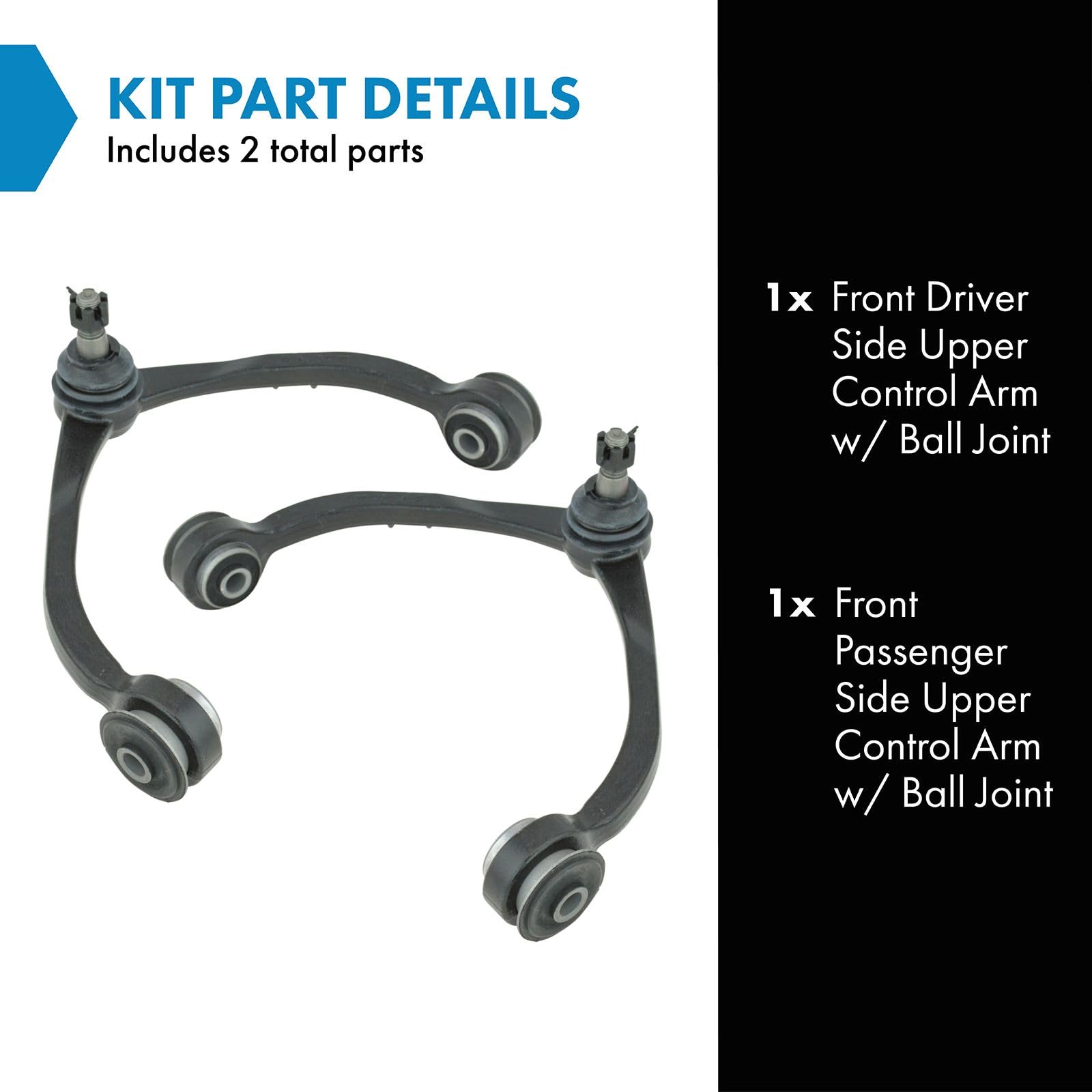 Trq Front Upper Control Arm With Ball Joint Set Compatible With 2005-2010 Dodge Dakota 2006-2009 Mitsubishi Raider 2011 Ram