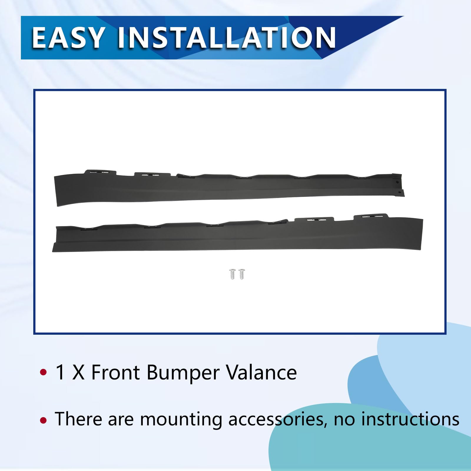 Kojem Front Bumper Valance Compatible With 2007-2013 Chevrolet Silverado 1500 Replacement for 25821880 GM1092191 Plastic (PP)Bla