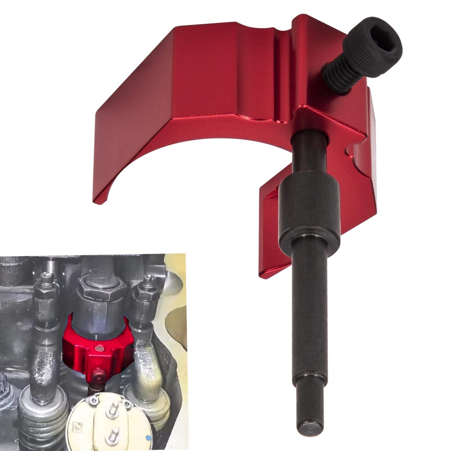 9U-7227 Injector Height Adjustment Gauge Tool Aluminum Alloy For Cat Caterpillar 3406E, C-15 And C-16 (Red)