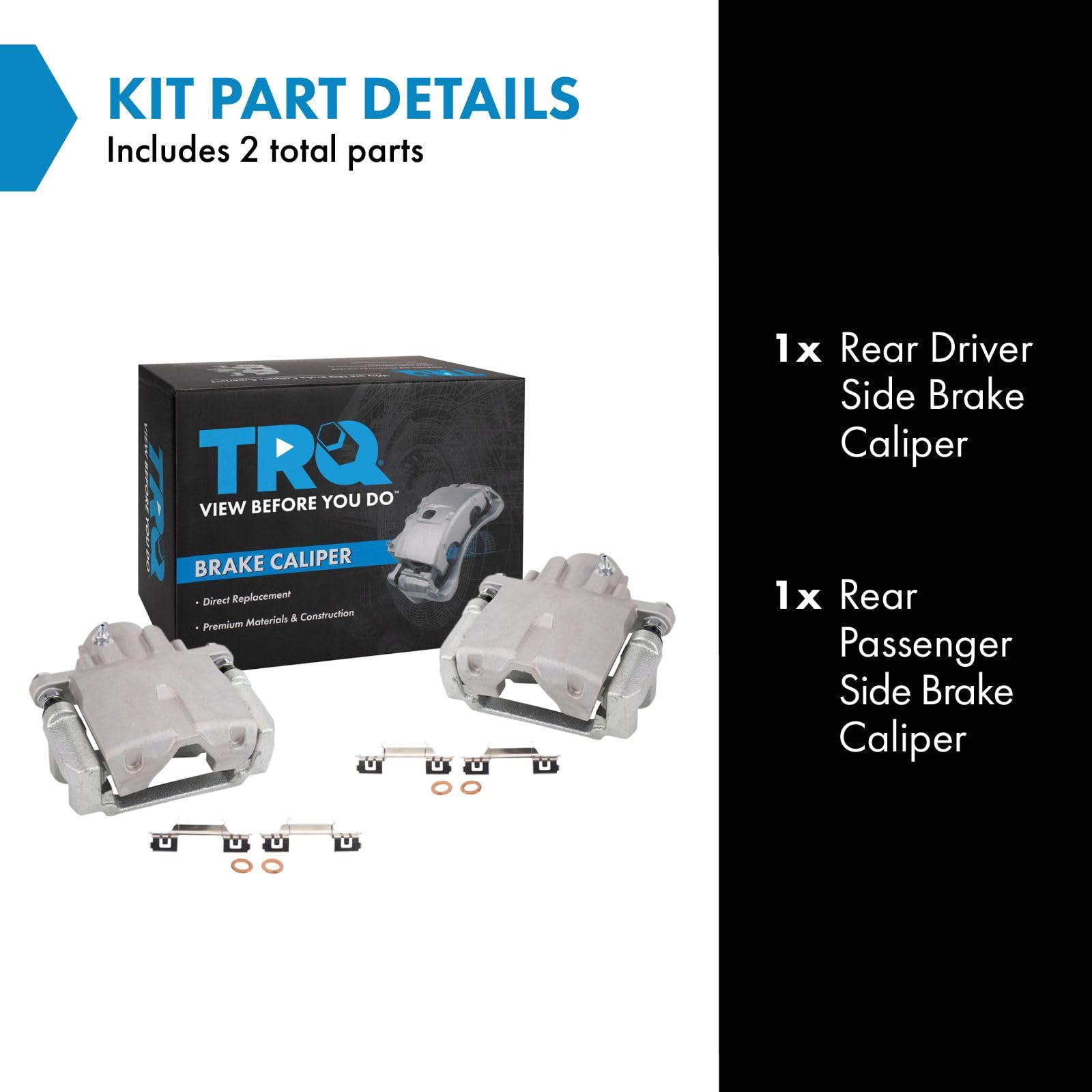 Trq Rear Brake Caliper Set Compatible With 2004-2009 Cadillac Srx