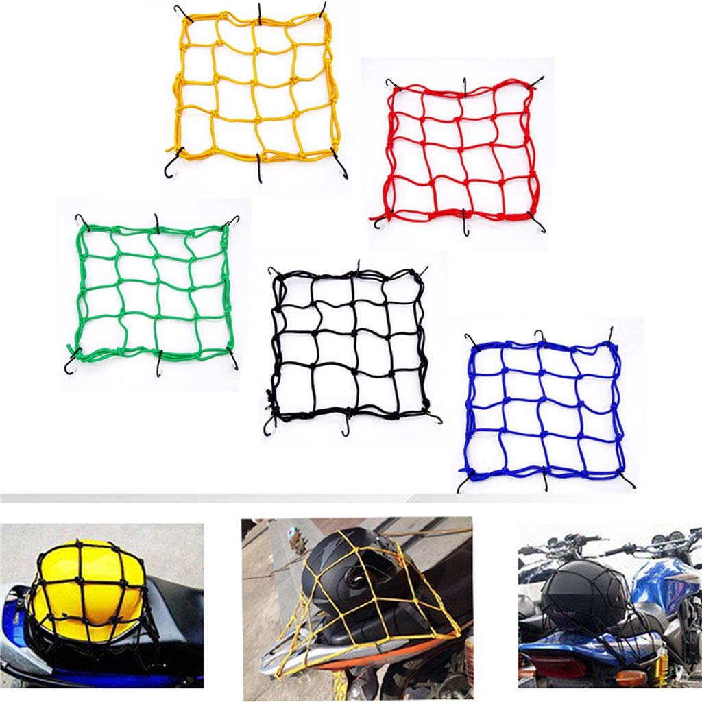 2 Pcs Cargo Net,11.8 Inch X11.8 Inch Rack Elastic Storage Net 6 Adjustable Hooks For Bike Bicycle Motorcycle (Green)