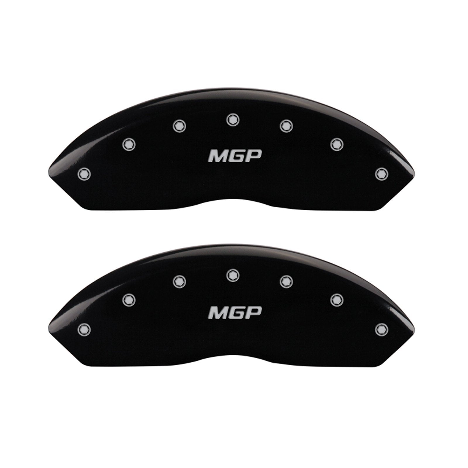 Mgp Caliper Covers 23219Smgpbk Black Powder Coat Finish 'Mgp' Engraved Caliper Cover With Silver Characters, (Set Of 4)