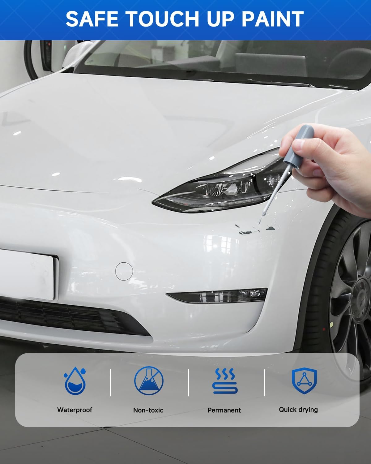 Teslaunch (Ultra Red (PR01) Touch Up Paint for Tesla for Model 3/Y/S/X - OEM Original Touch Up Paint Pen for Tesla Scratches Rep