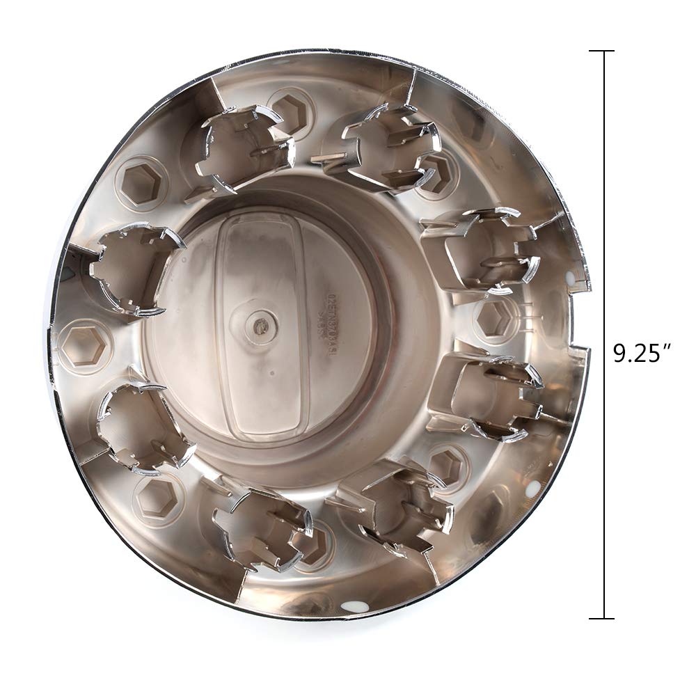 Pit66 Wheel Center Caps, Compatible With 11-16 Dodge Ram 3500 1-Ton Dually Alcoa Alloy Hub Caps 2 Rear Chrome