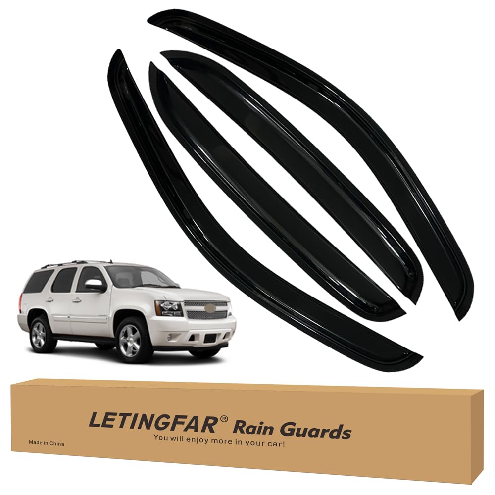 Tape-on Rain Guards for 2007-2014 Chevy Tahoe, for 2007-2014 Chevrolet Tahoe Accessories,Side Vent Visors Shades Window Deflecto