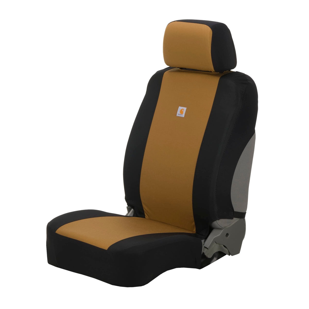 Carhartt Universal Nylon Duck Canvas Fitted Bucket Seat Covers, Durable Seat Protection With Rain Defender, Black And Carhartt B