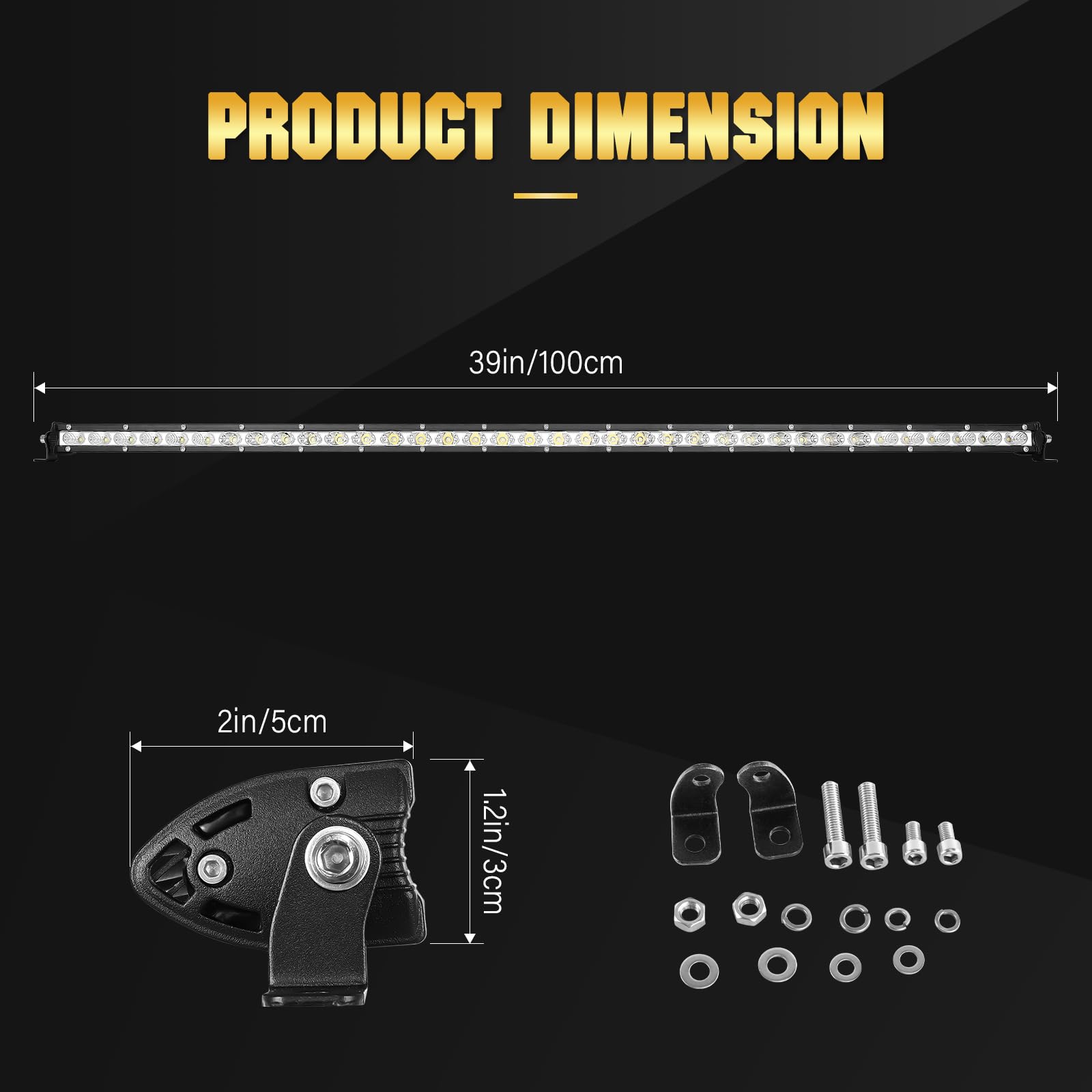 Skyworld 37 Inch 180W Single Row Led Light Bar Low Profile Ultra Thin Slim Mini Spot Flood Combo Beam Off Road Driving Lights Le