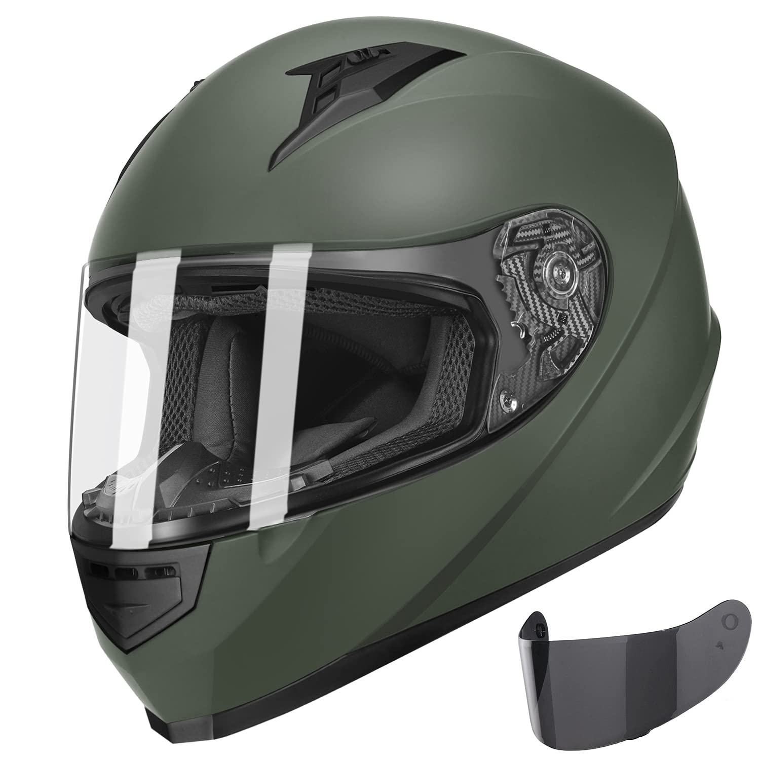 GLX GX11 Compact Motorcycle Helmet - Camo, Medium - Full Face w/ Tinted Visor, DOT Approved