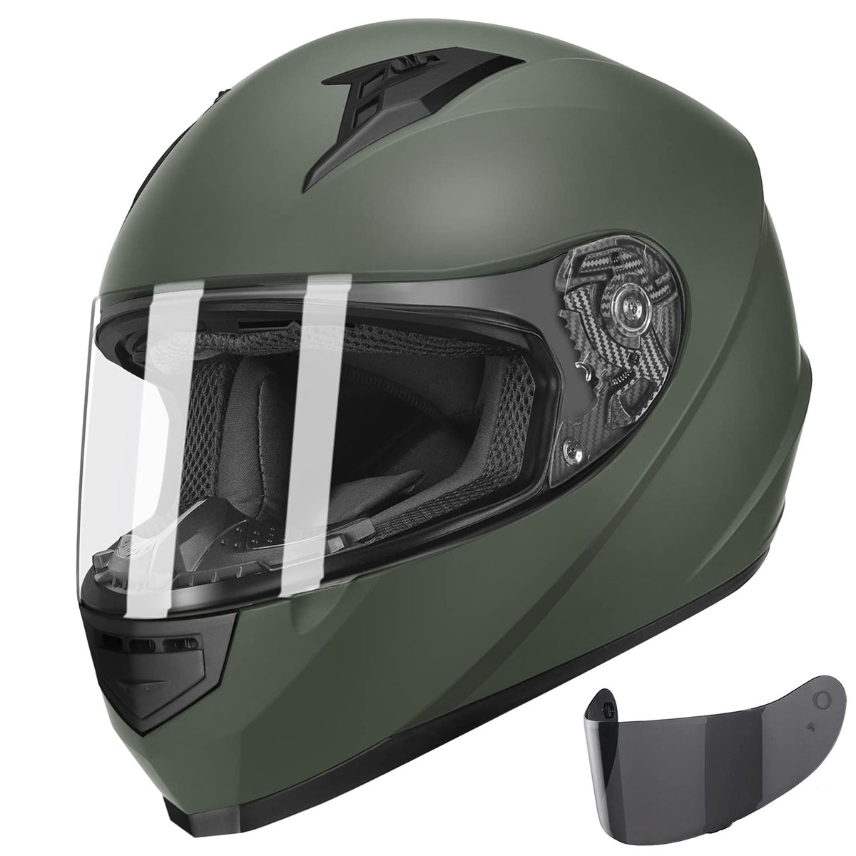 Glx Gx11 Compact Motorcycle Helmet - Camo, Small - Full Face W/ Tinted Visor, Dot Approved