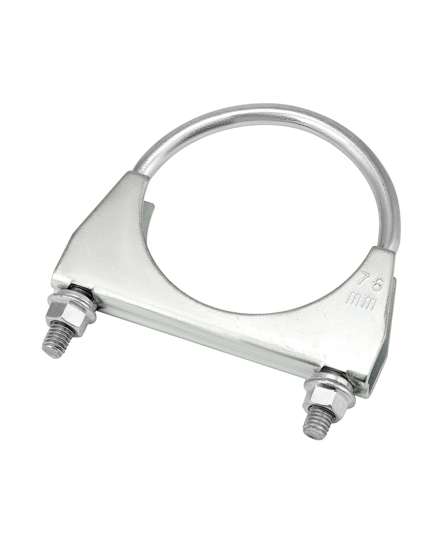 Qwork U-Bolt Muffler Tip Exhaust Hook, 4 Pack 3'' Od Universal Silencer Exhaust Clip, Steel Exhaust Pipe Clamp