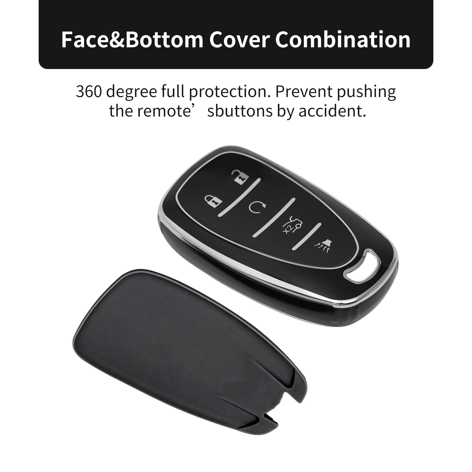 Offcurve For Chevrolet Car Key Fob Cover Case Soft Tpu Full Car Key Shell Car Accessories Remote Key Protector Compatible With C