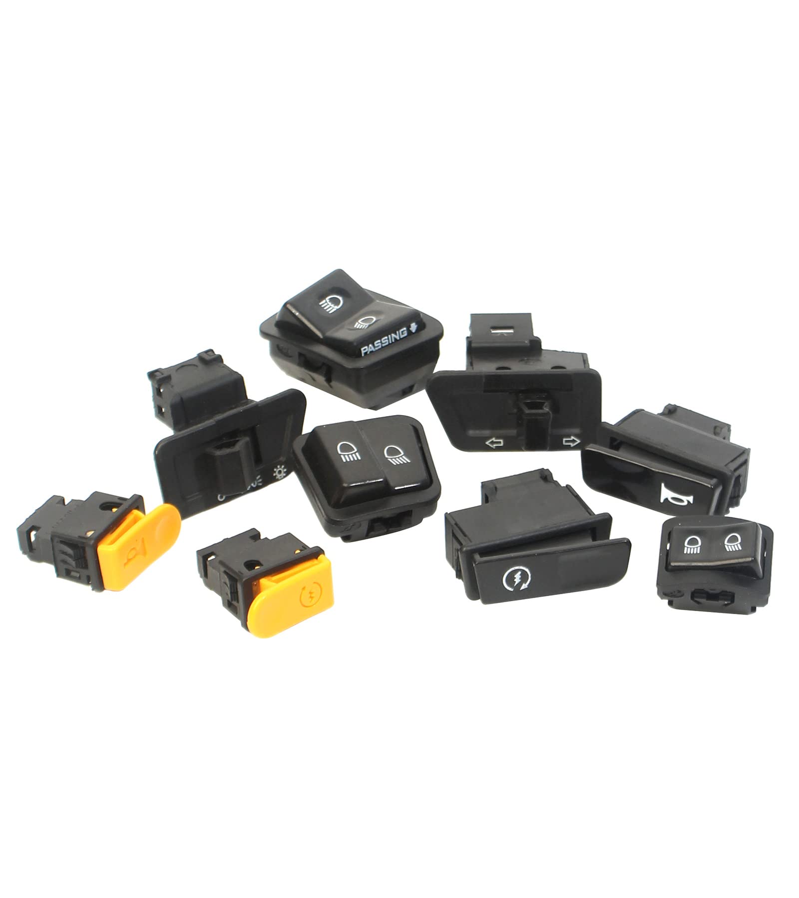 Minho 9Pcs Chinese Scooter Hand Control Switch Button Kit for GY6 50cc 150cc Moped TaoTao Jonway Roketa Start Horn Dimmer Turn S