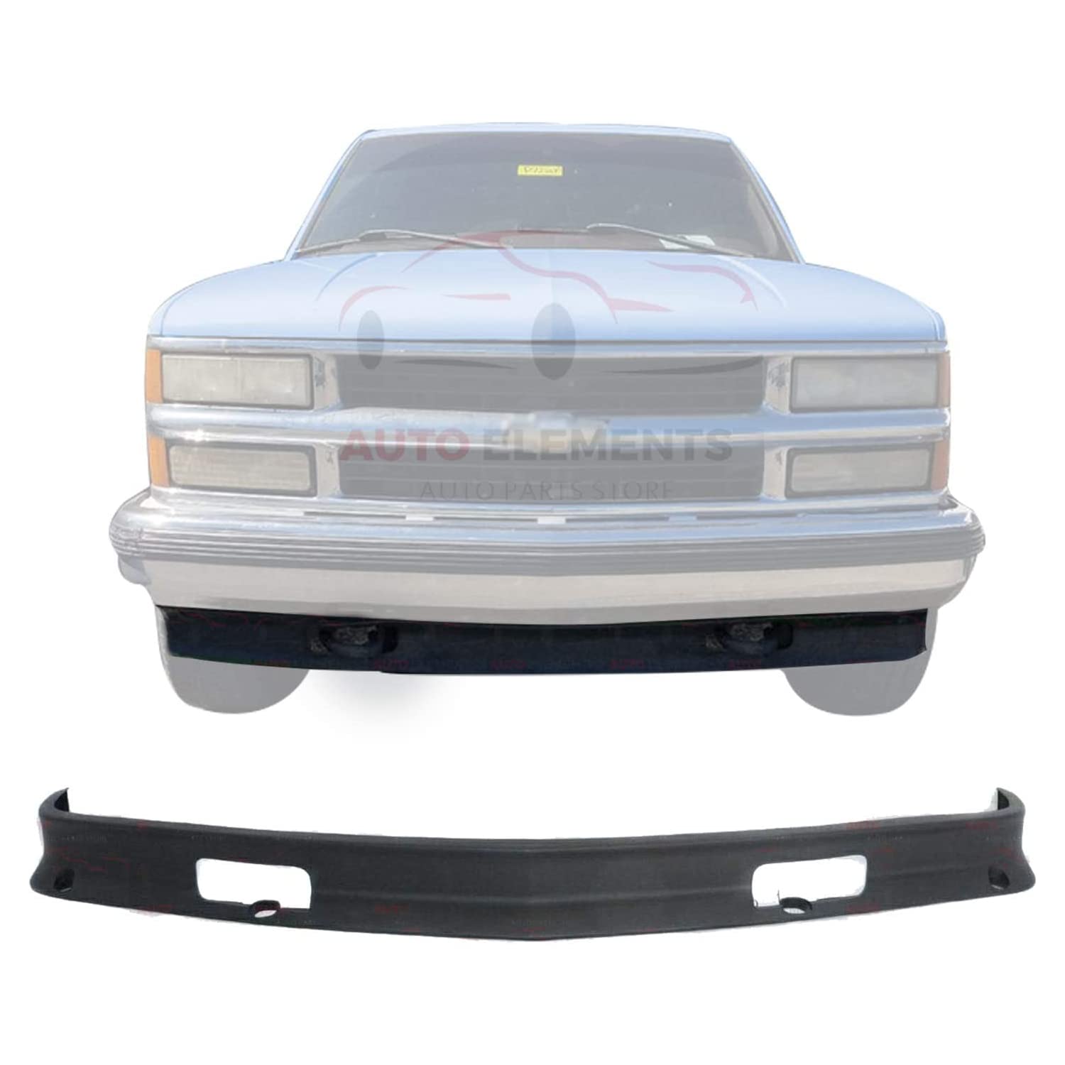 Front Bumper Lower Valance Air Deflector with Tow Hook Holes For 1988-2000 Chevrolet GMC C/K Series Pickup Truck Direct Replacem
