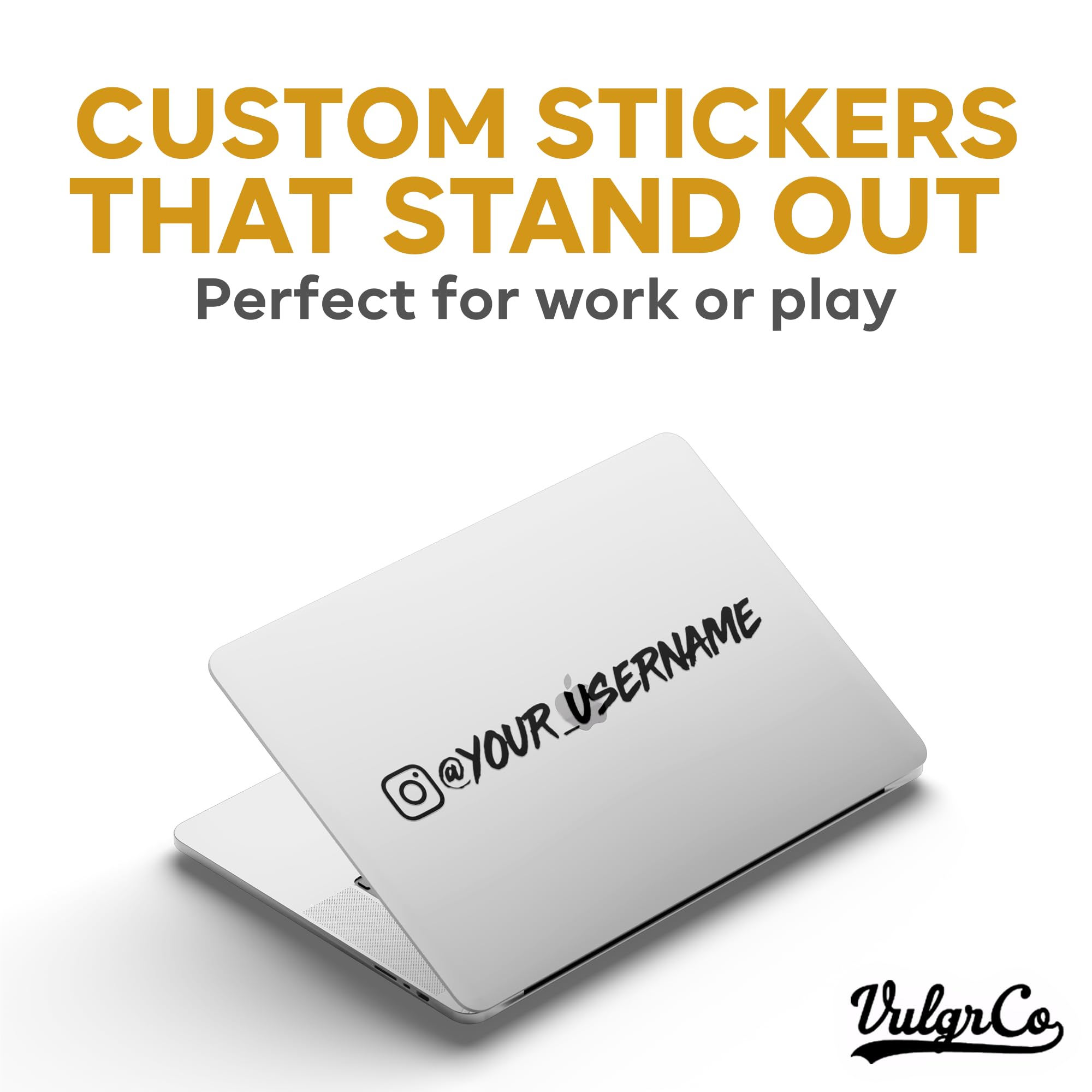 Vulgrco Custom Social Media Stickers, Personalized Instagram,Youtube, Facebook, Twitter, X, And More, Custom Car Sticker, Durabl
