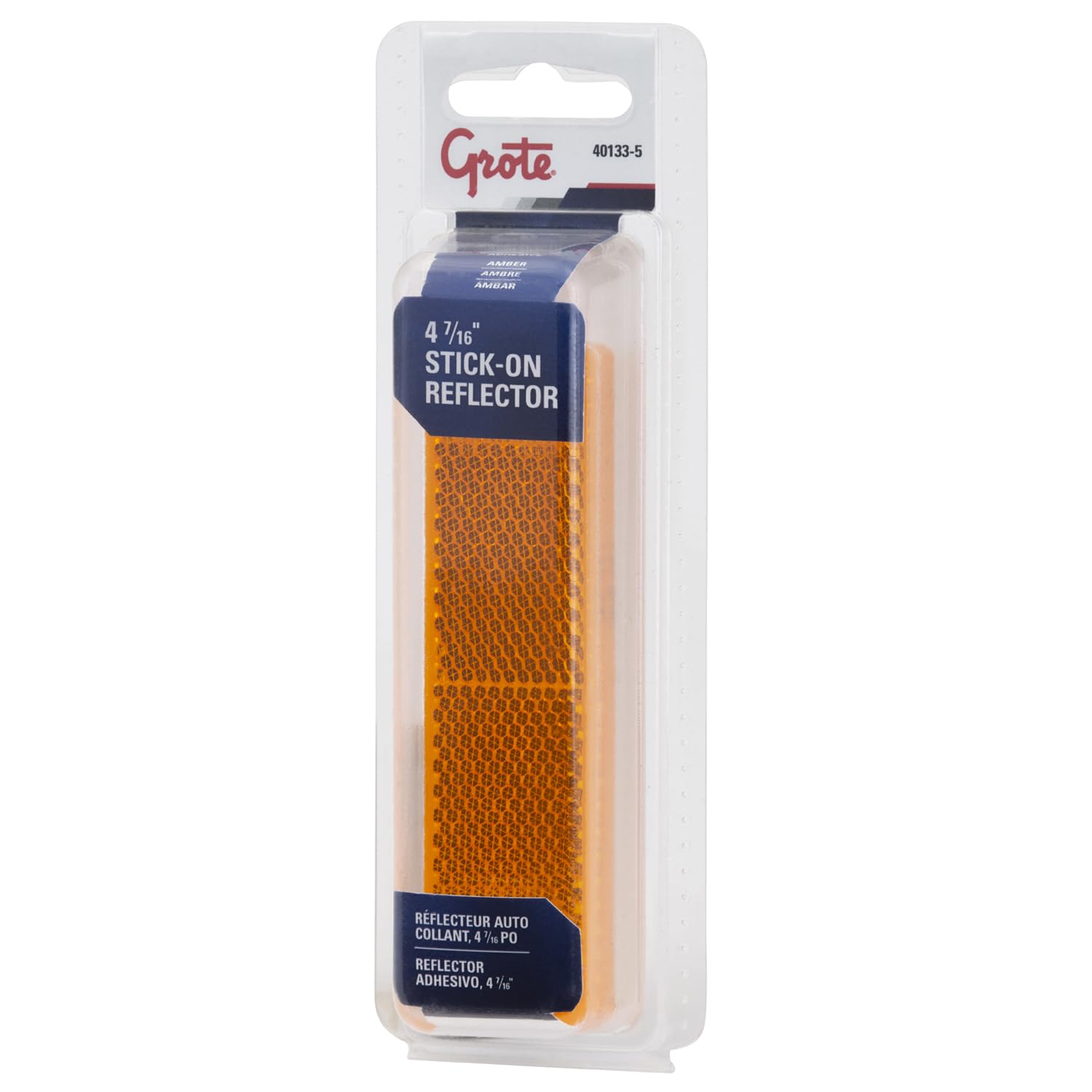 Grote 40133-5 Yellow Mini Stick-On / Screw-Mount Rectangular Reflectors