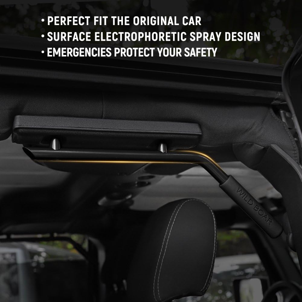 Voodonala Black Rear Grab Handles Roll Bar For 2007-2018 Jeep Jk Wrangler Unlimited 4-Door (Aluminum Alloy)