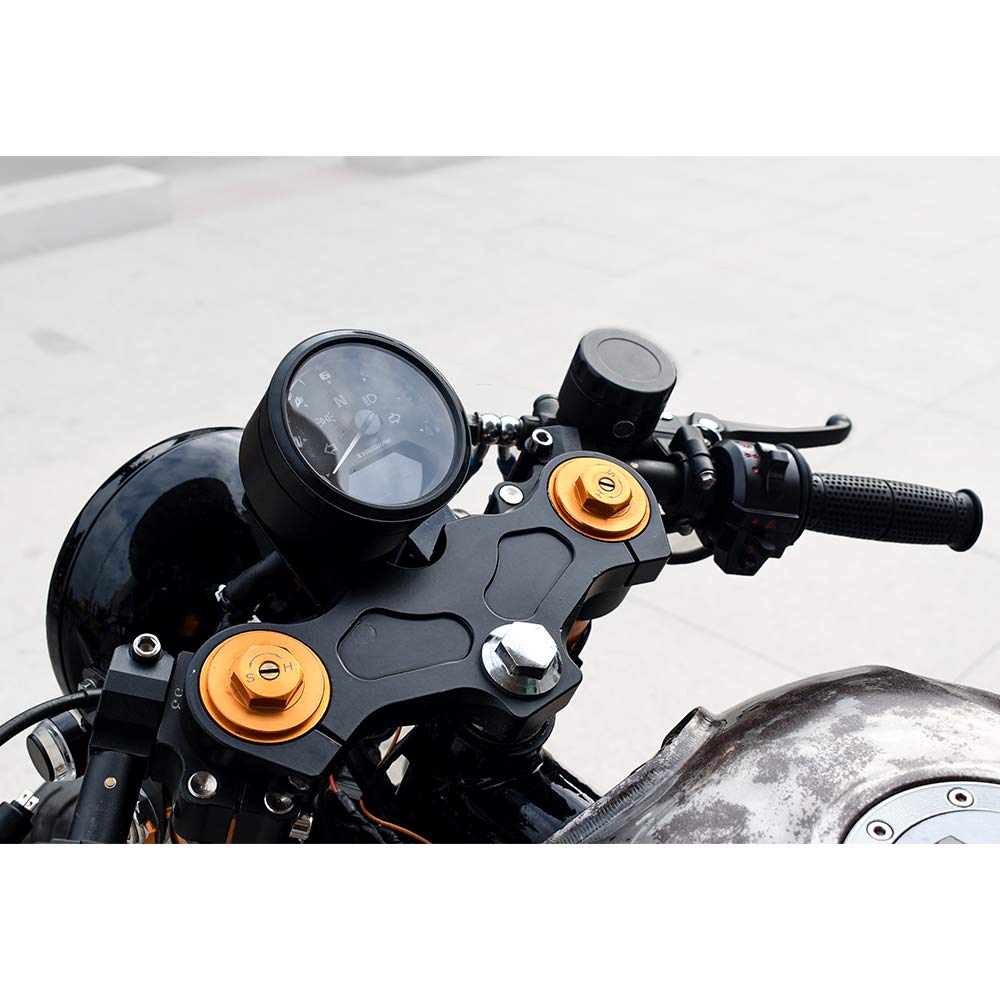 Dkmotork 0011 Digital Gauge Motorcycle Speedometer/Tachometer/Odometer Mph Km/H Universal With Multi-Function Indicator Light Display Black