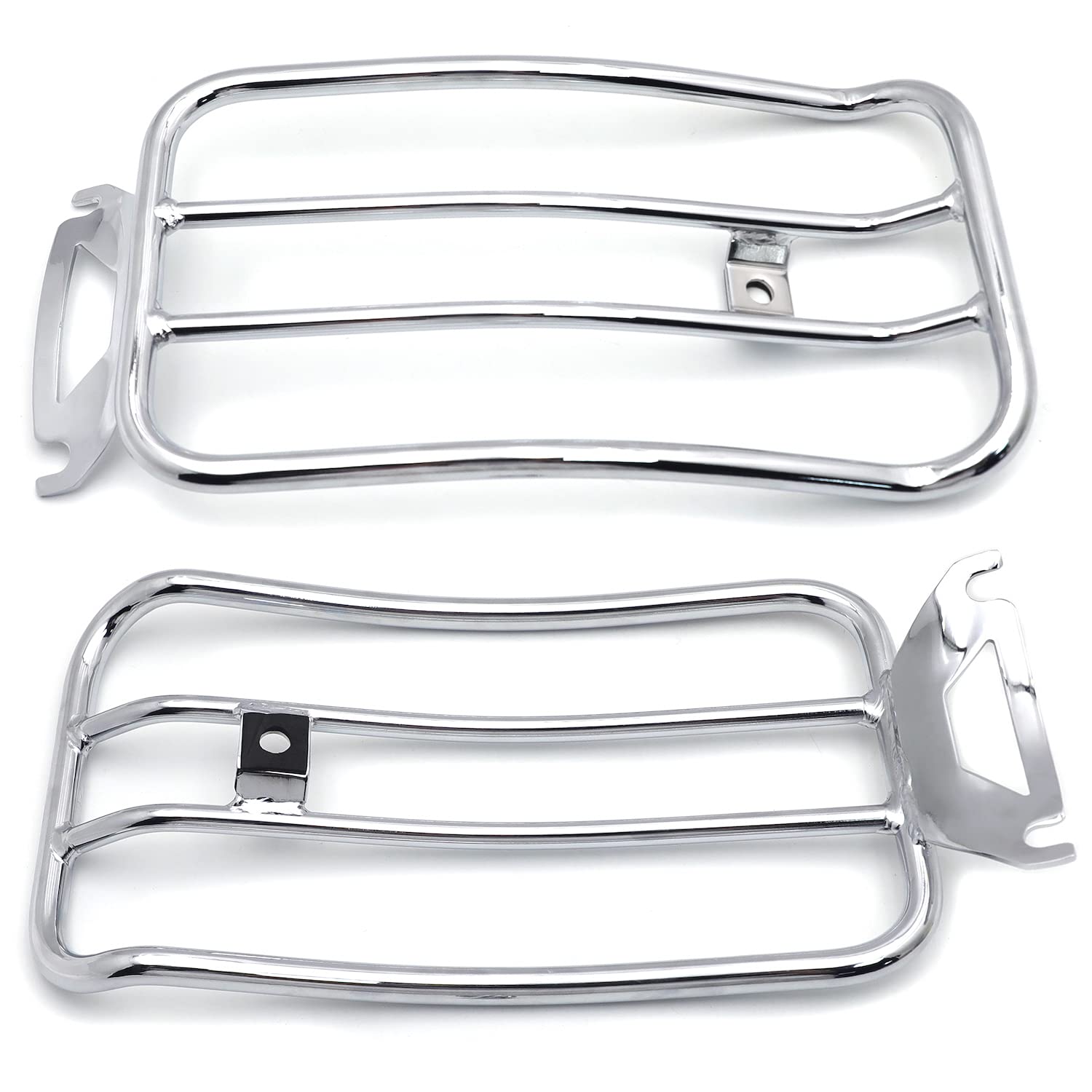 Httmt Lr13- Chrome 14X7 Inches Solo Seat Luggage Rack Compatible With H-D 1997-2015 Touring Flh/T 97-15