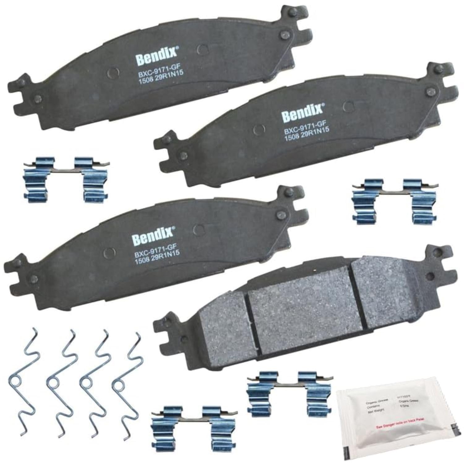 Bendix Priority1 Cfc1508 Ceramic Front Brake Pads For Ford Explorer 2019-2011, Flex 2019-2009, Taurus 2019-2010, Lincoln Mks 201