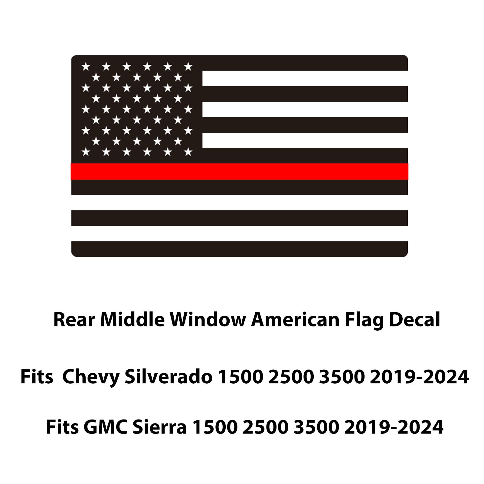 Zxiaochun Rear Middle Window American Flag Decal For Chevy Silverado Gmc Sierra 2019 2020 2021 2022 2023 2024 2025 Back Sliding