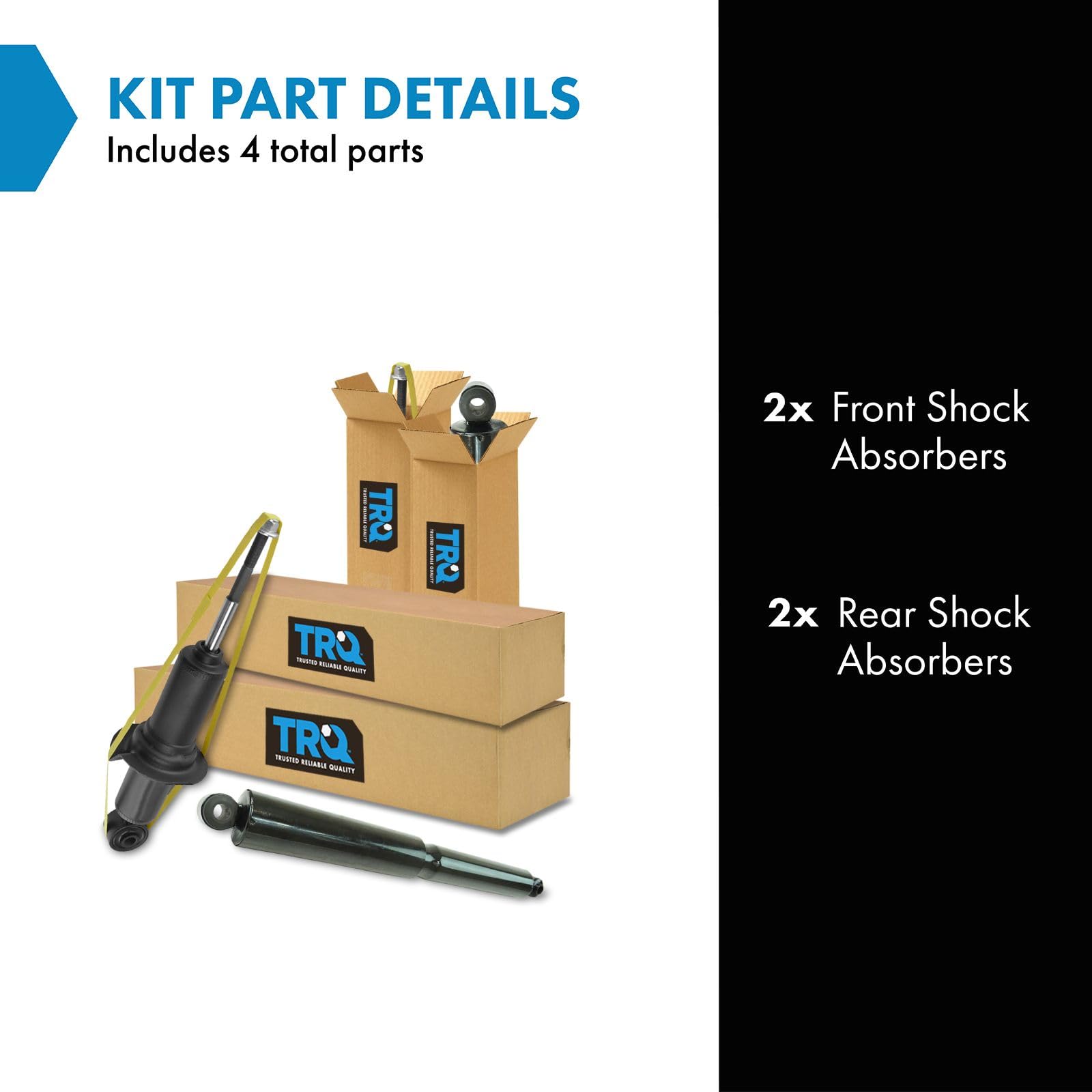 Trq Front And Rear Shock Absorber Set Compatible With 2005-2021 Nissan Frontier