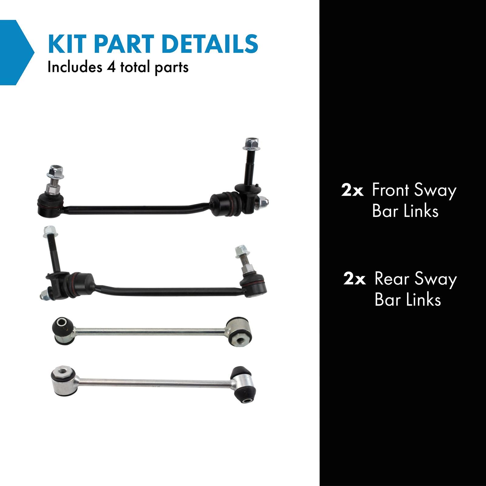 Trq Sway Bar Link Set Compatible With 2015-2019 Mercedes-Benz