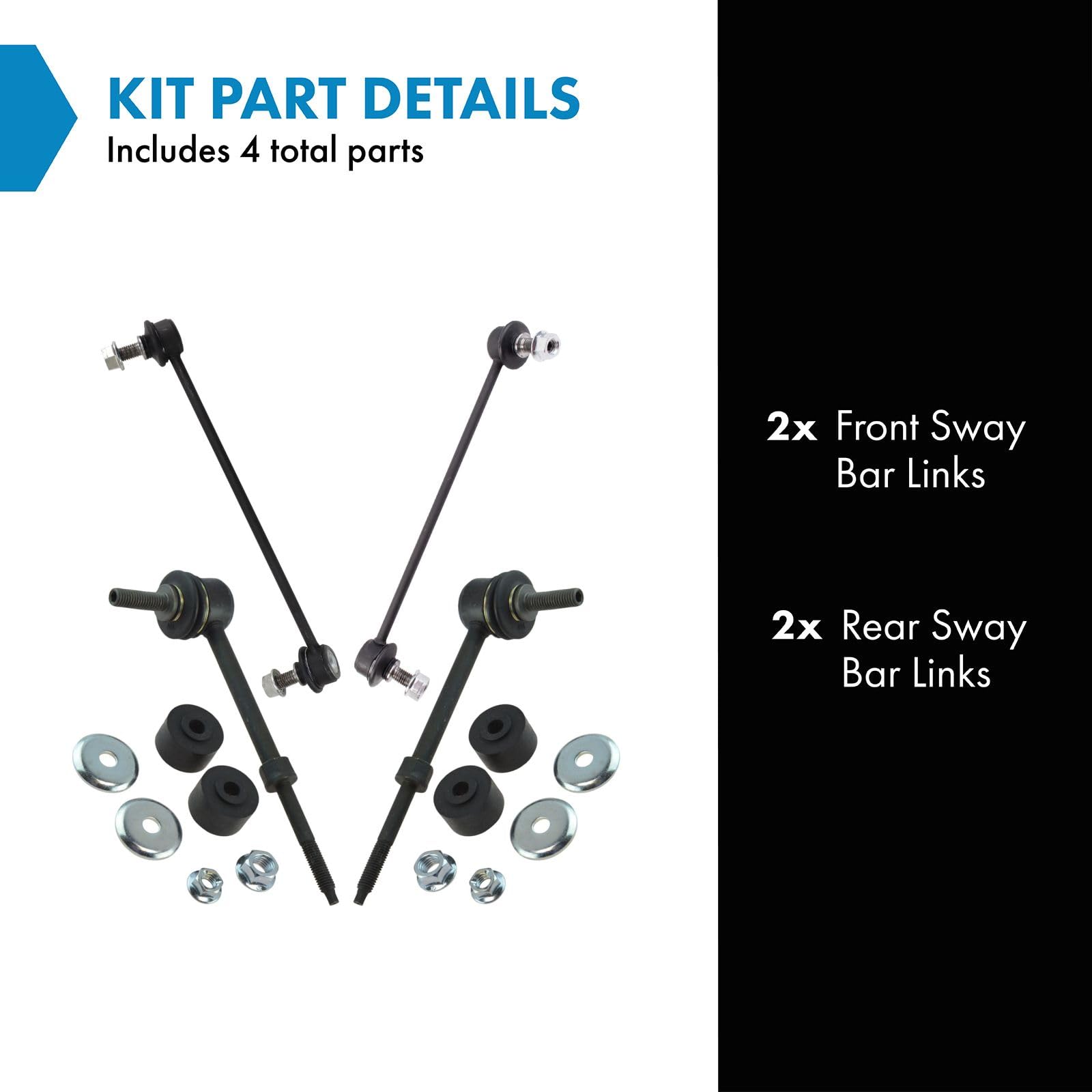 Trq Sway Bar Stabilizer Link Set Front & Rear Compatible With 07-09 Equinox Torrent