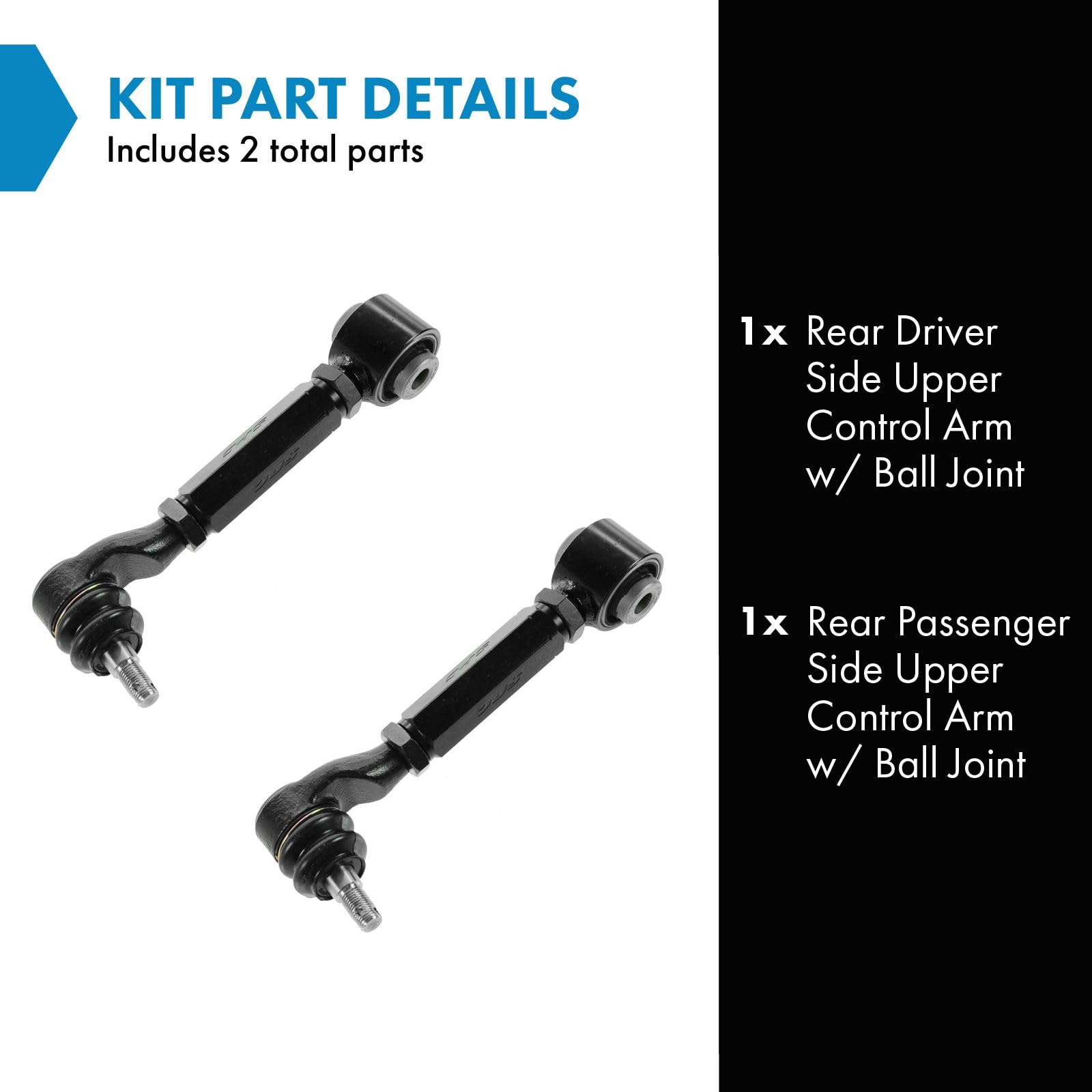 Trq Rear Upper Control Arm With Ball Joint Set Compatible With 2001-2006 Acura Mdx 2004-2008 Tsx 2003-2007 Honda Accord 1999-200